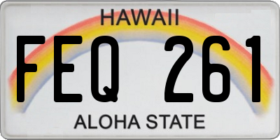 HI license plate FEQ261