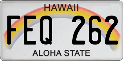 HI license plate FEQ262