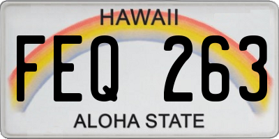 HI license plate FEQ263
