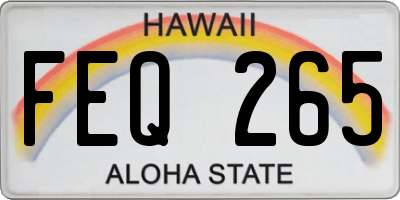 HI license plate FEQ265