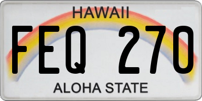 HI license plate FEQ270