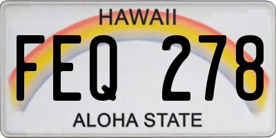 HI license plate FEQ278