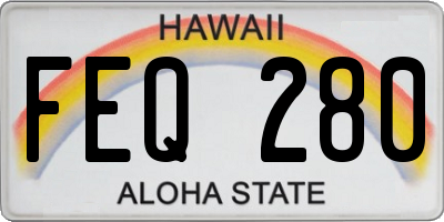 HI license plate FEQ280