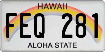 HI license plate FEQ281