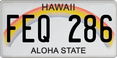 HI license plate FEQ286