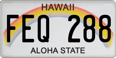 HI license plate FEQ288