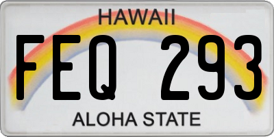 HI license plate FEQ293
