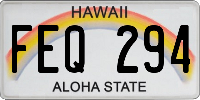 HI license plate FEQ294