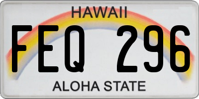 HI license plate FEQ296