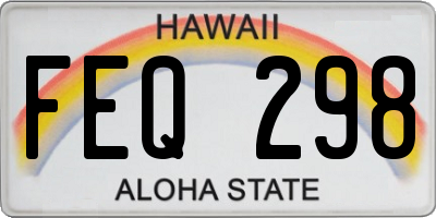 HI license plate FEQ298