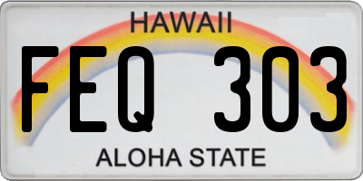 HI license plate FEQ303