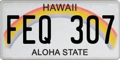 HI license plate FEQ307