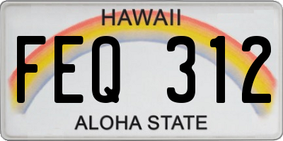 HI license plate FEQ312