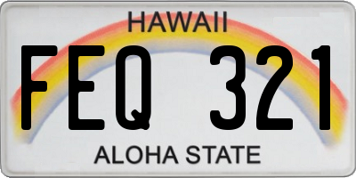 HI license plate FEQ321