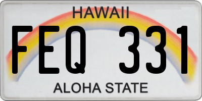 HI license plate FEQ331