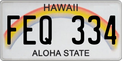HI license plate FEQ334