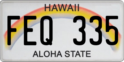 HI license plate FEQ335
