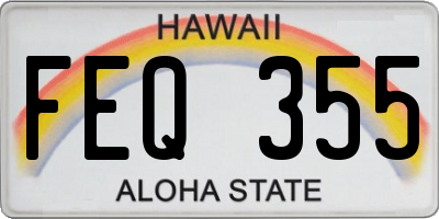 HI license plate FEQ355