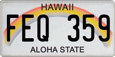 HI license plate FEQ359