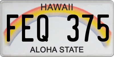 HI license plate FEQ375