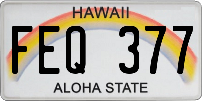 HI license plate FEQ377
