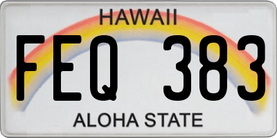 HI license plate FEQ383