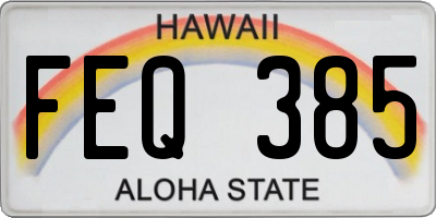 HI license plate FEQ385