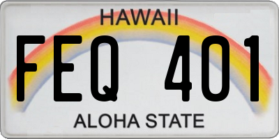 HI license plate FEQ401