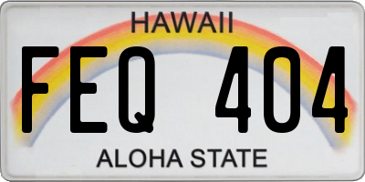 HI license plate FEQ404