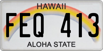 HI license plate FEQ413