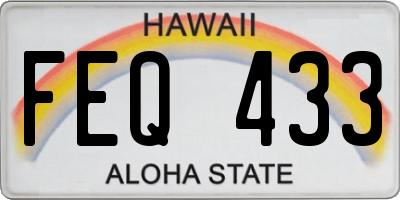 HI license plate FEQ433