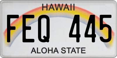 HI license plate FEQ445