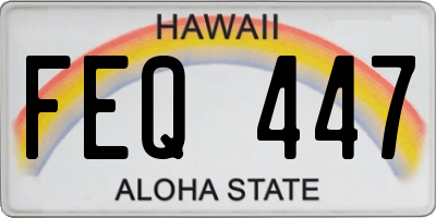HI license plate FEQ447