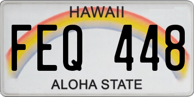 HI license plate FEQ448