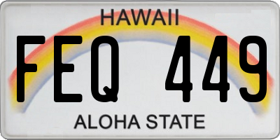 HI license plate FEQ449