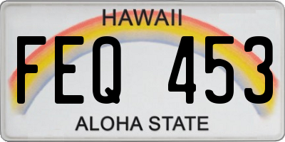 HI license plate FEQ453