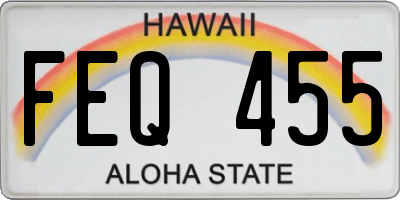 HI license plate FEQ455