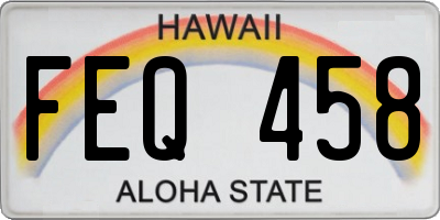 HI license plate FEQ458