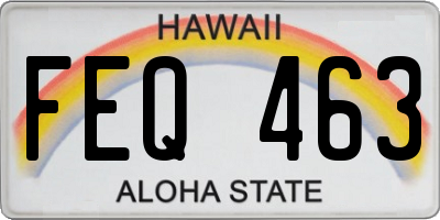 HI license plate FEQ463