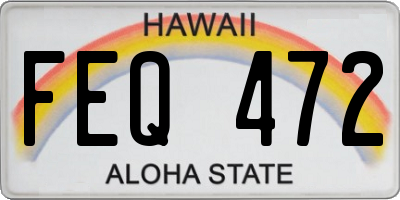 HI license plate FEQ472