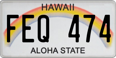 HI license plate FEQ474