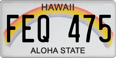HI license plate FEQ475