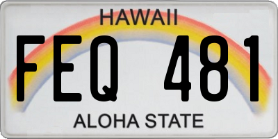 HI license plate FEQ481