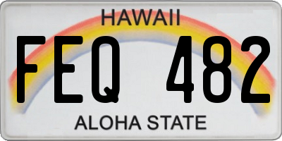 HI license plate FEQ482