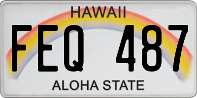 HI license plate FEQ487