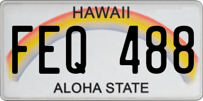 HI license plate FEQ488
