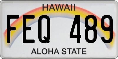 HI license plate FEQ489