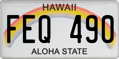 HI license plate FEQ490