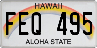 HI license plate FEQ495