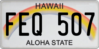 HI license plate FEQ507